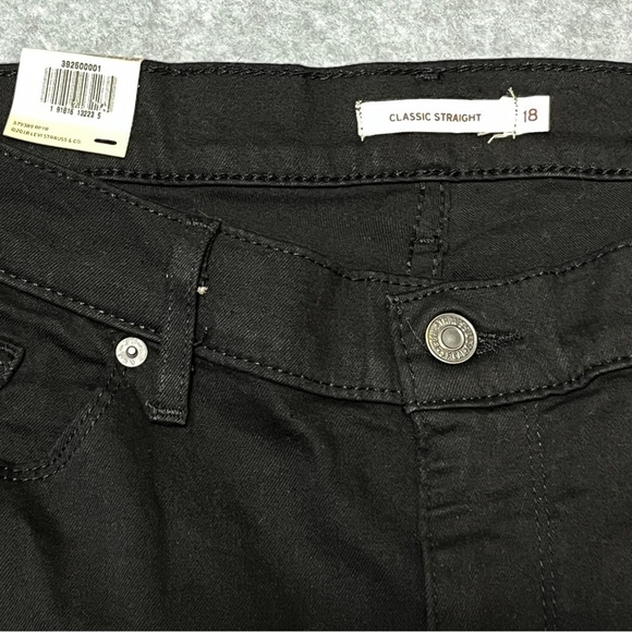 Levi Classic Straight Mid Rise Jeans. Black. Plus Size 18M #784 NWT - Picture 9 of 12